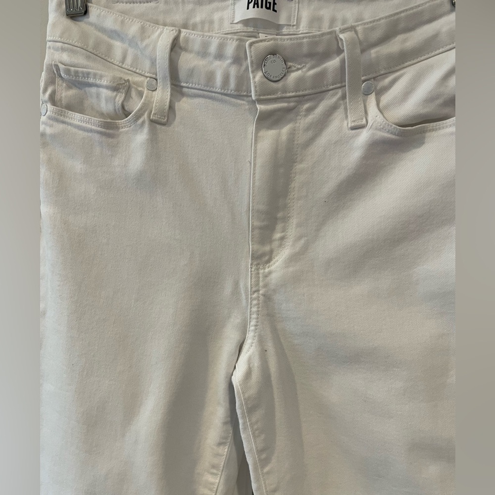 Paige Colette Crop Flare White Jeans size 27 - Picture 7 of 12